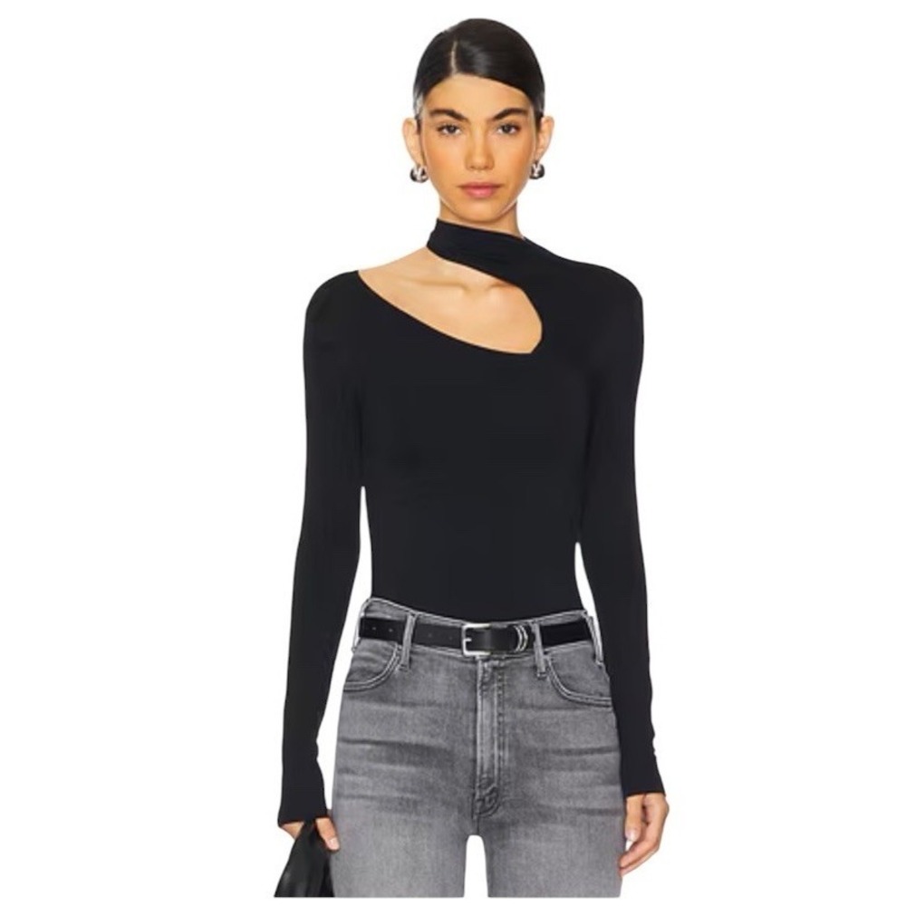 NEW Free People x Intimately FP Cut It Out Seamless Long Sleeve Top XS/S Black
